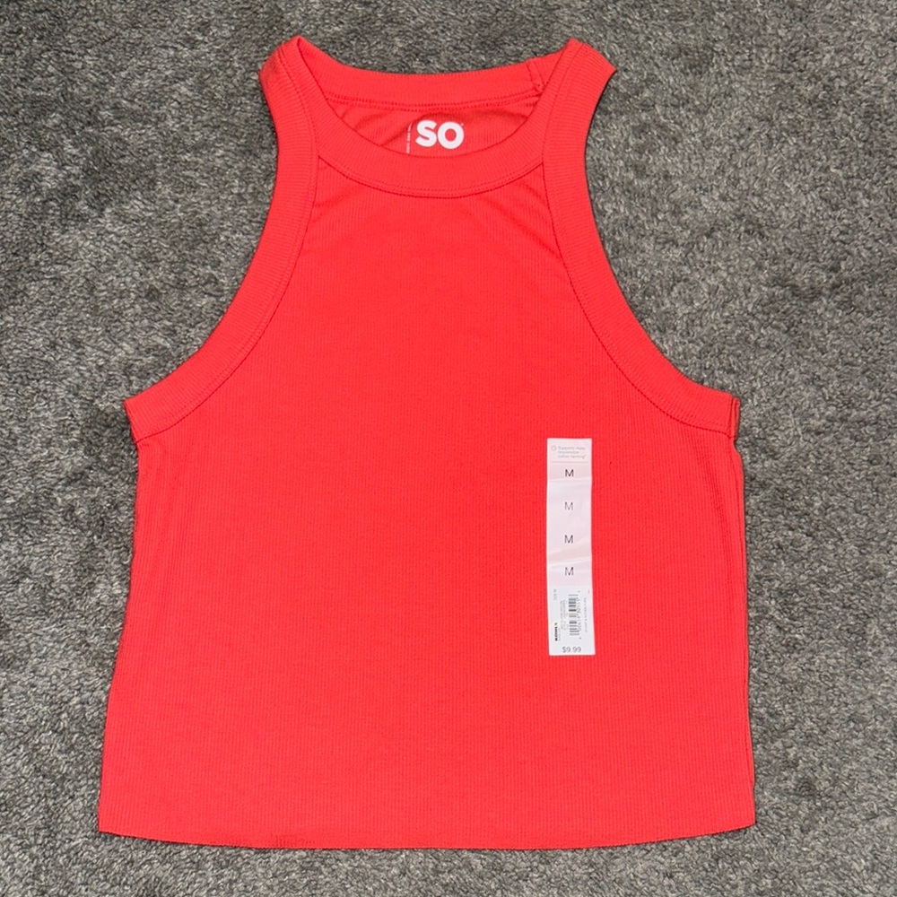 Kohl's Vibrant coral Ribbed Top